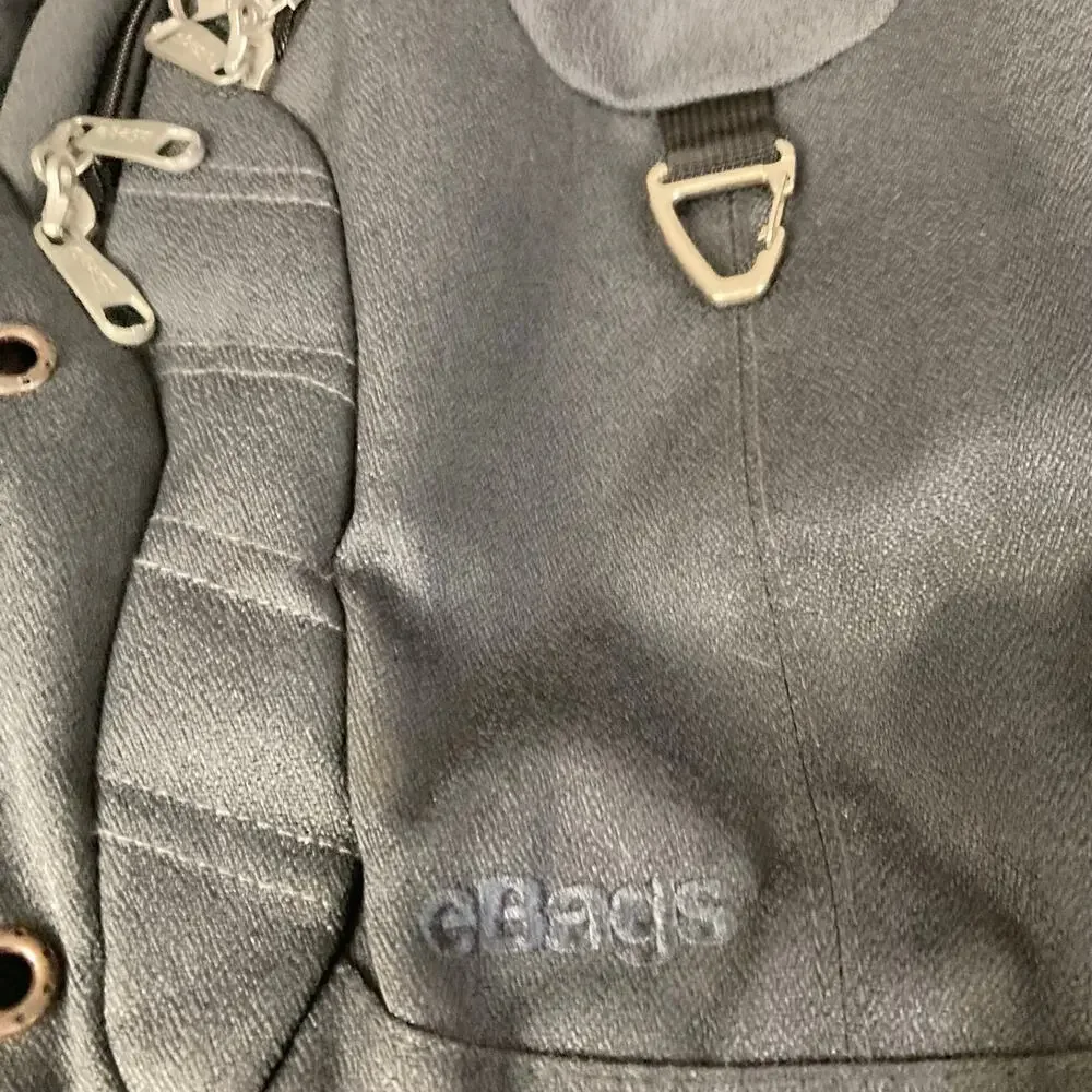 eBags EB4711 Laptop Backpack Gray Carabiner Clip Logo Embroidery Commuter Tech